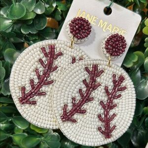 Jane Marie Beaded Baseball Earrings